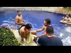 Indian Actress Gouhar Khan Private Pool party